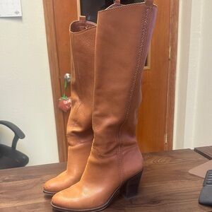 Lucky Brand Brown Leather Knee-High Boots